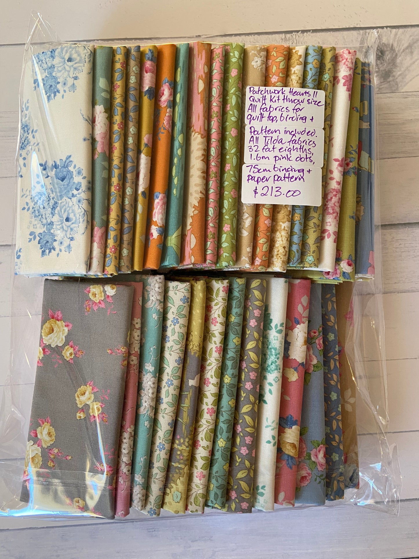 Patchwork Hearts II Quilt Kit - Emily Dennis of Quilty Love WITH PAPER PATTERN