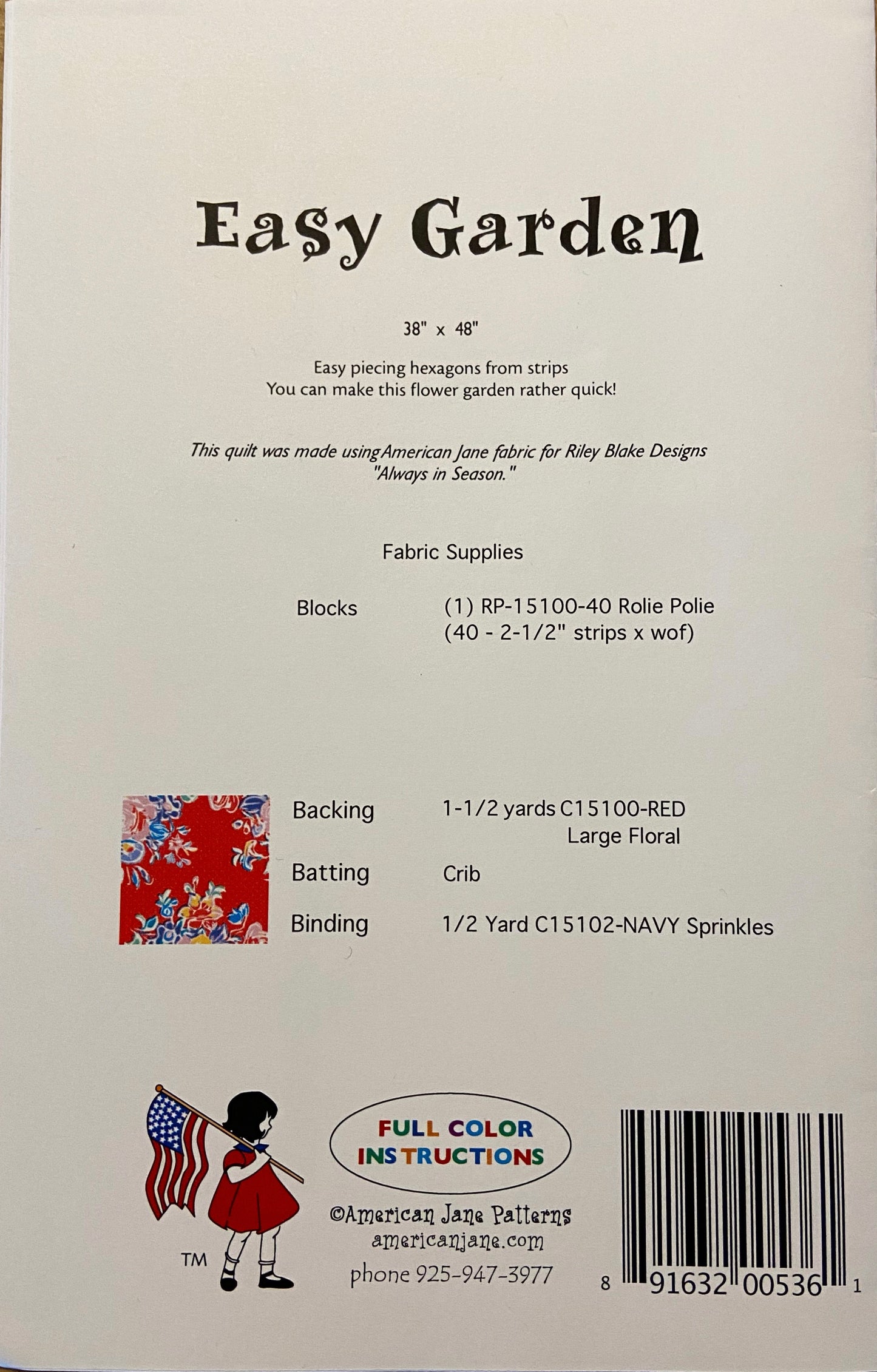 American Jane Easy Garden Quilt Pattern