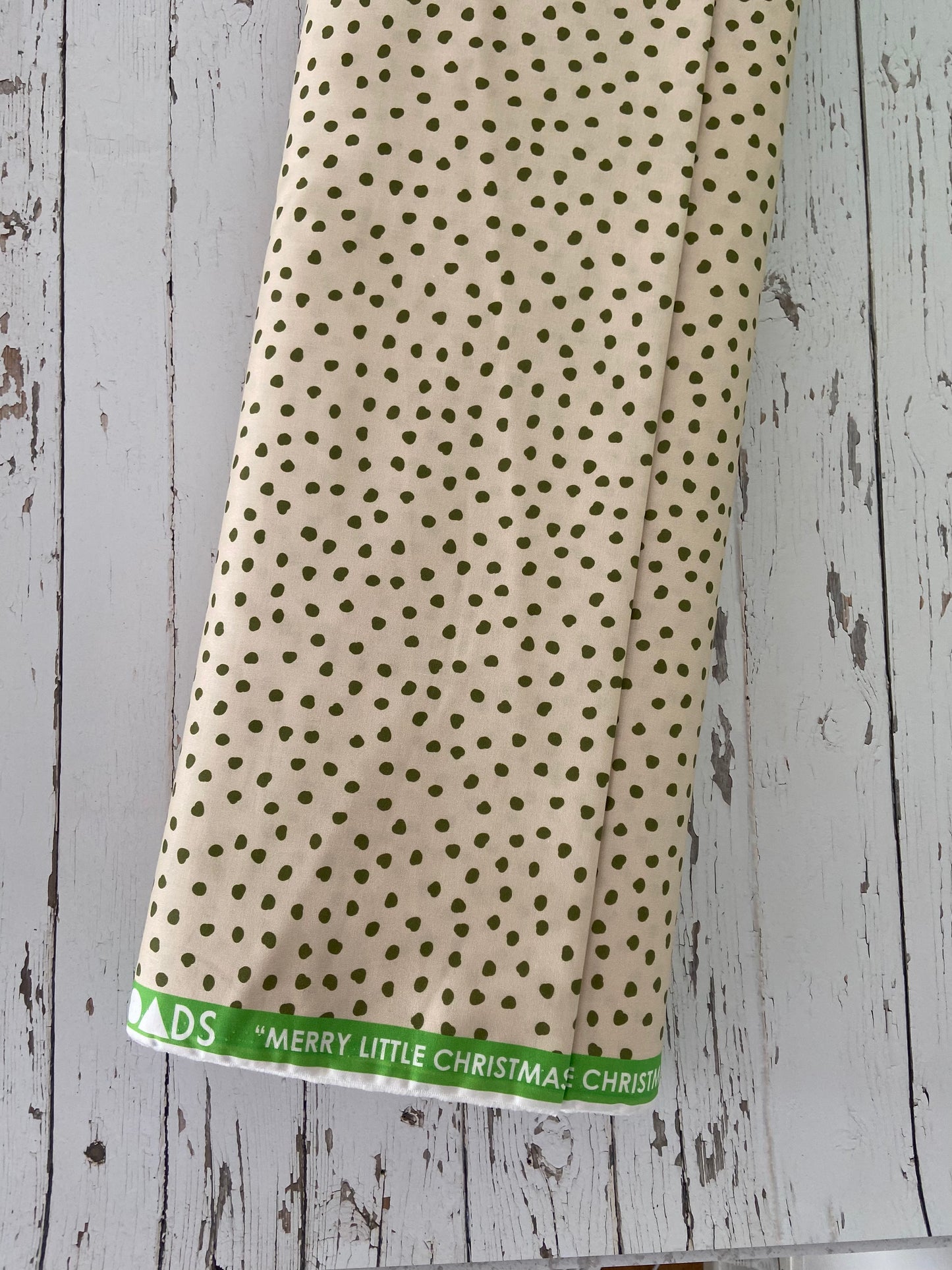 Merry Little Christmas Wideback Wideload in Green Spots 108" x 2.5 metres