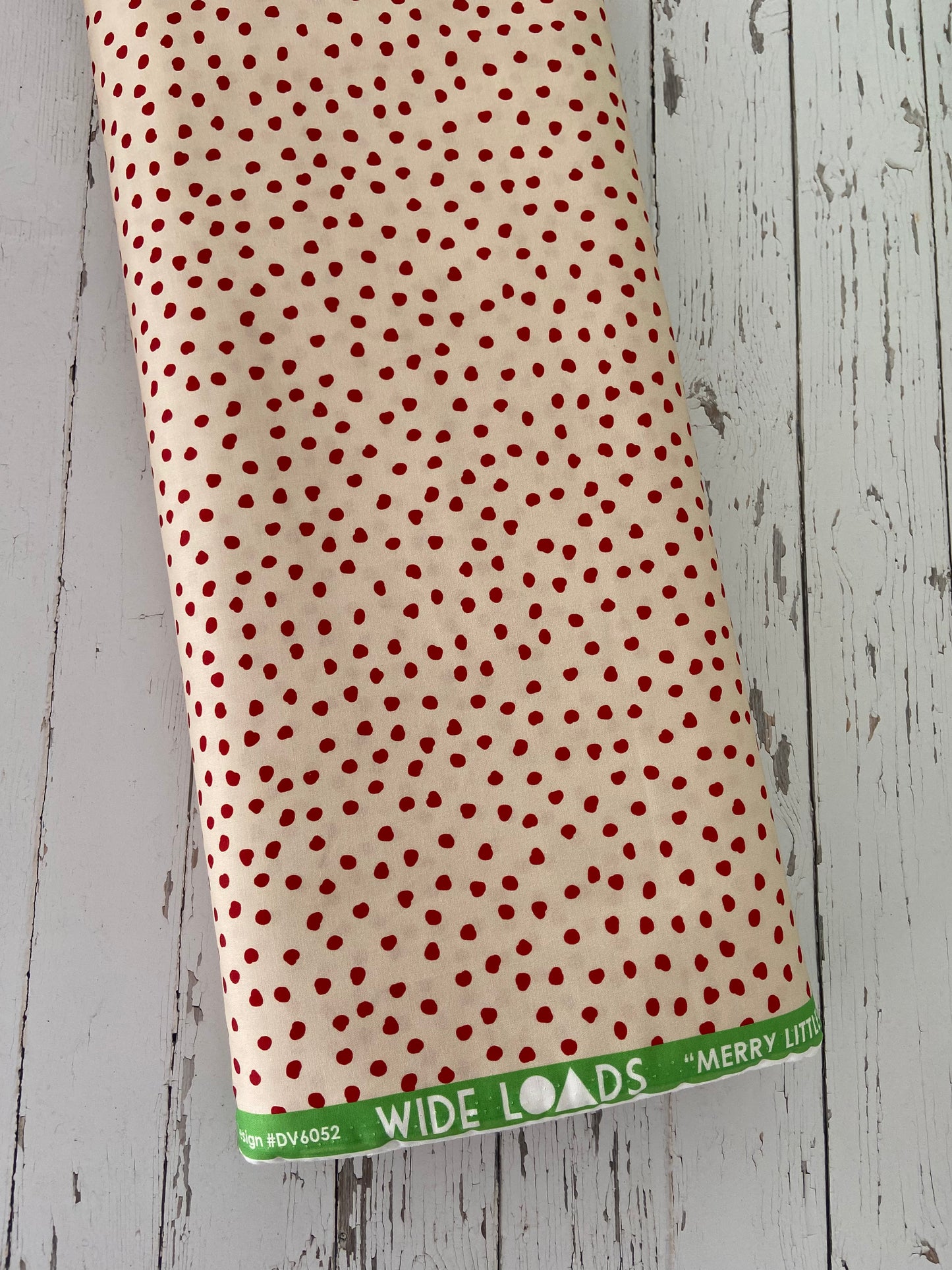 Merry Little Christmas Wideback Wideload in Red Spots 108" x 2.5 metres