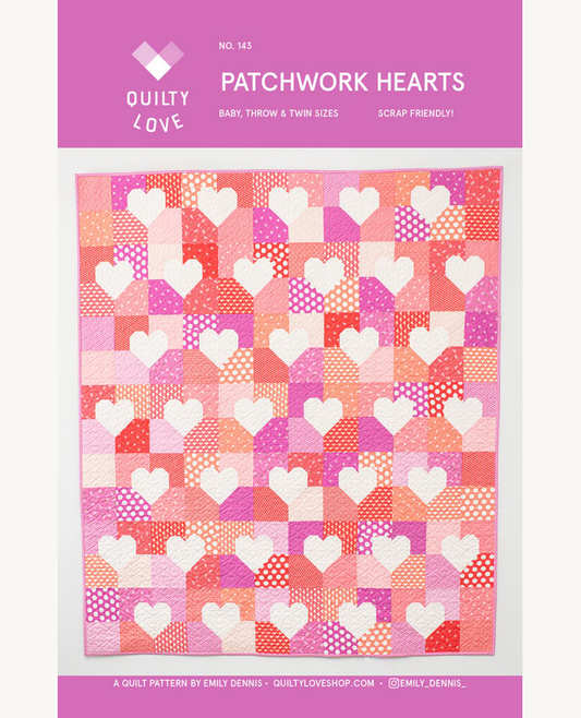 Patchwork Hearts Paper Pattern by Quilty Love