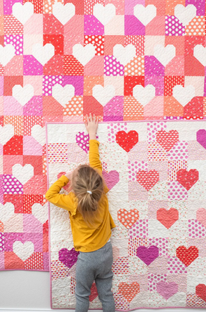Patchwork Hearts Paper Pattern by Quilty Love