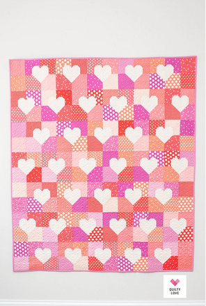 Patchwork Hearts Paper Pattern by Quilty Love