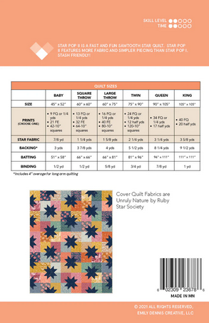 Star Pop II Paper Pattern by Quilty Love
