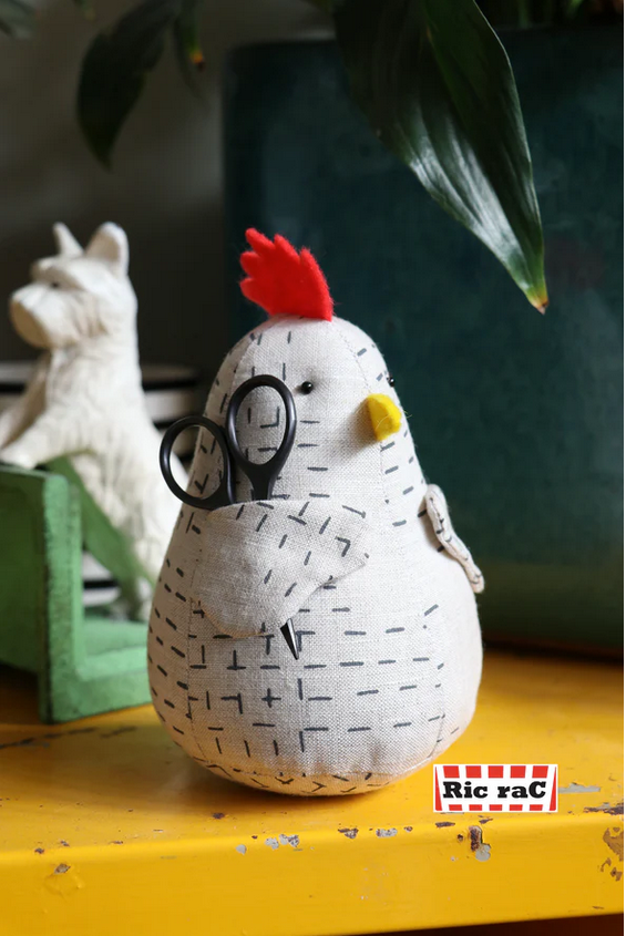 Chicken Caddy Chicken Pincushion Pattern by Jodie Carleton of RicRac