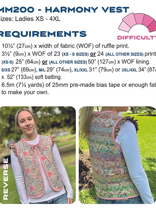 Harmony Ladies Reversible Vest by Melly and Me