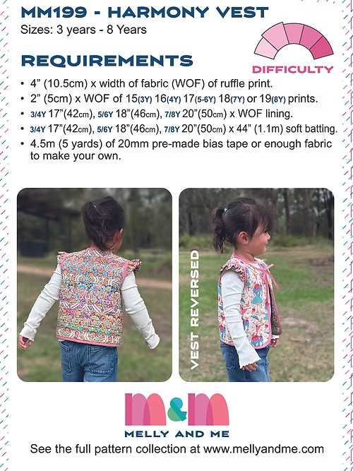 Harmony Girls Reversible Vest by Melly and Me