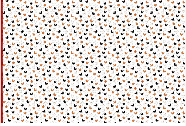 Chooks on White by Red Tractor Designs - 50cm increments