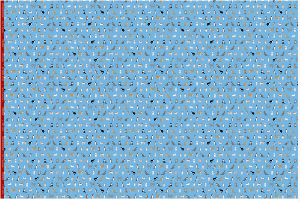 Cats on Blue by Red Tractor Designs - 50cm increments
