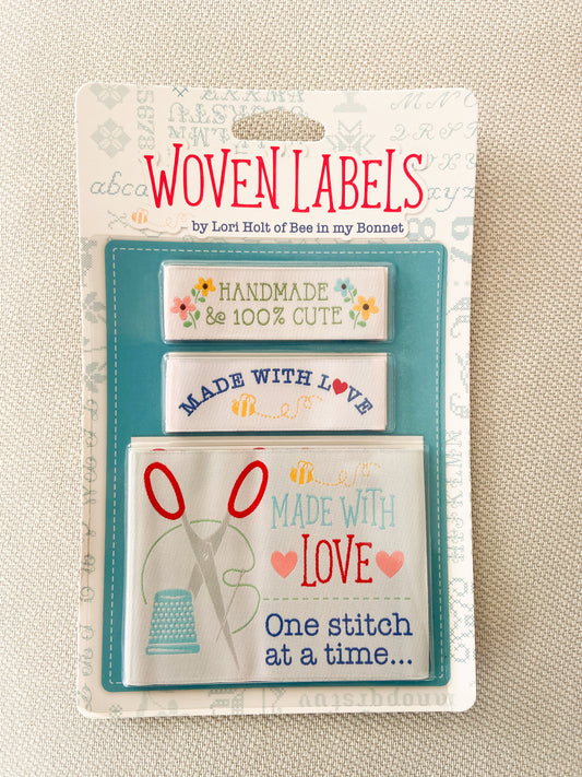 Lori Holt Made with Love Woven Labels pack of 12