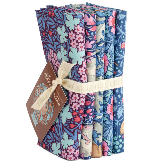 Tilda Hibernation Fat Quarter Bundle of 5 Fat Quarters Blue