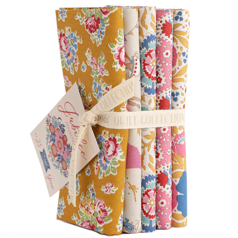 Tilda Jubilee Mustard/Pink/Creme 5 Fat Quarter Bundle