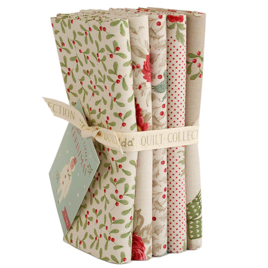 Tilda Merry Little Christmas 5 Fat Quarter Bundle - Cream