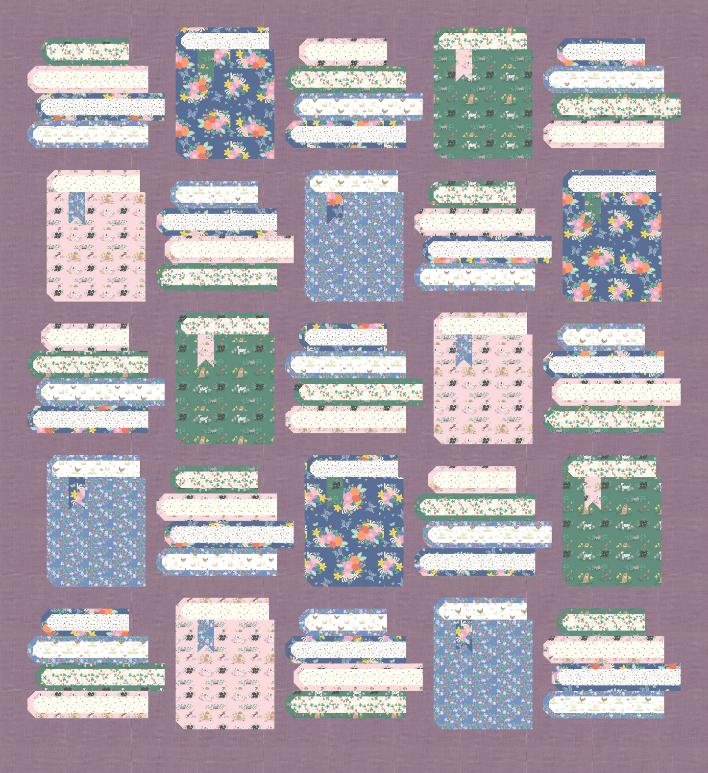 Book Nook Quilt Kit featuring Chloe and Clover Farm by Riley Blake includes Pattern