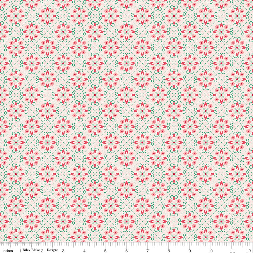 Lori Holt Berry & Sage Wallpaper Latte