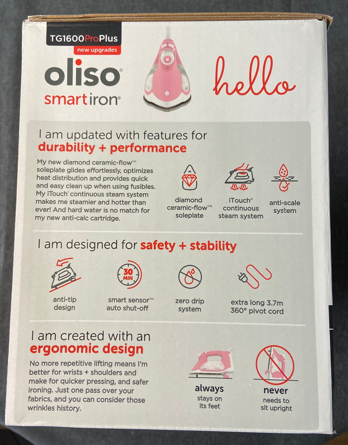 Oliso Smart Iron TG1600 ProPlus Pink