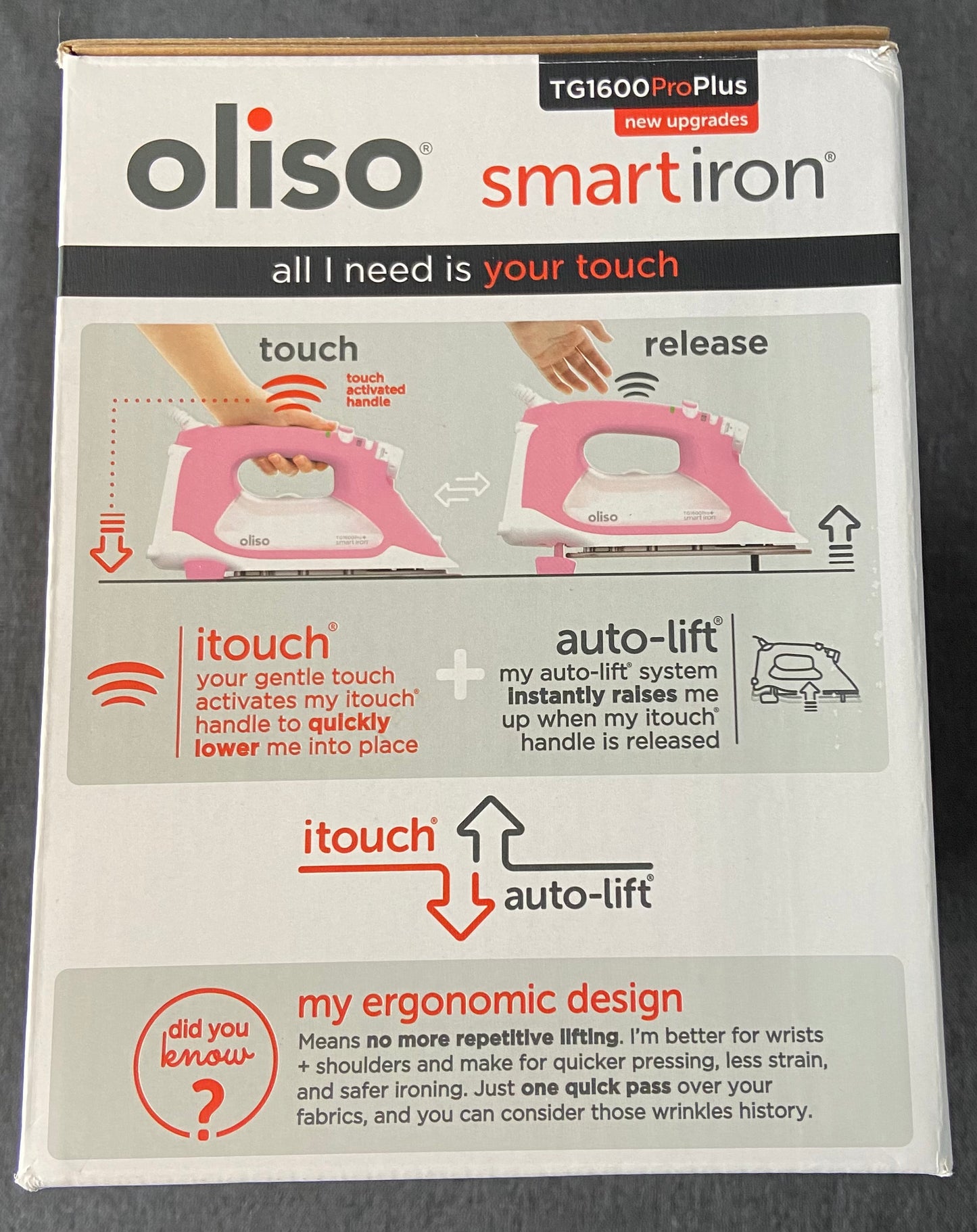 Oliso Smart Iron TG1600 ProPlus Pink