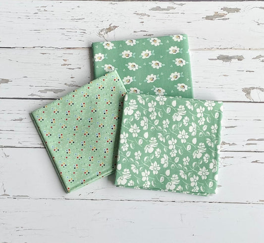 40% OFF!! Always in Season by American Jane 3 Green and Mint Fat Quarters