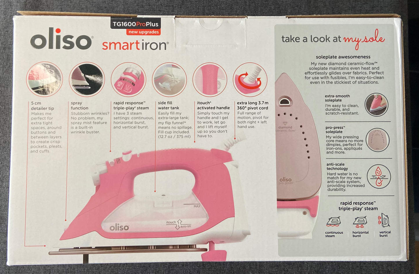 Oliso Smart Iron TG1600 ProPlus Pink