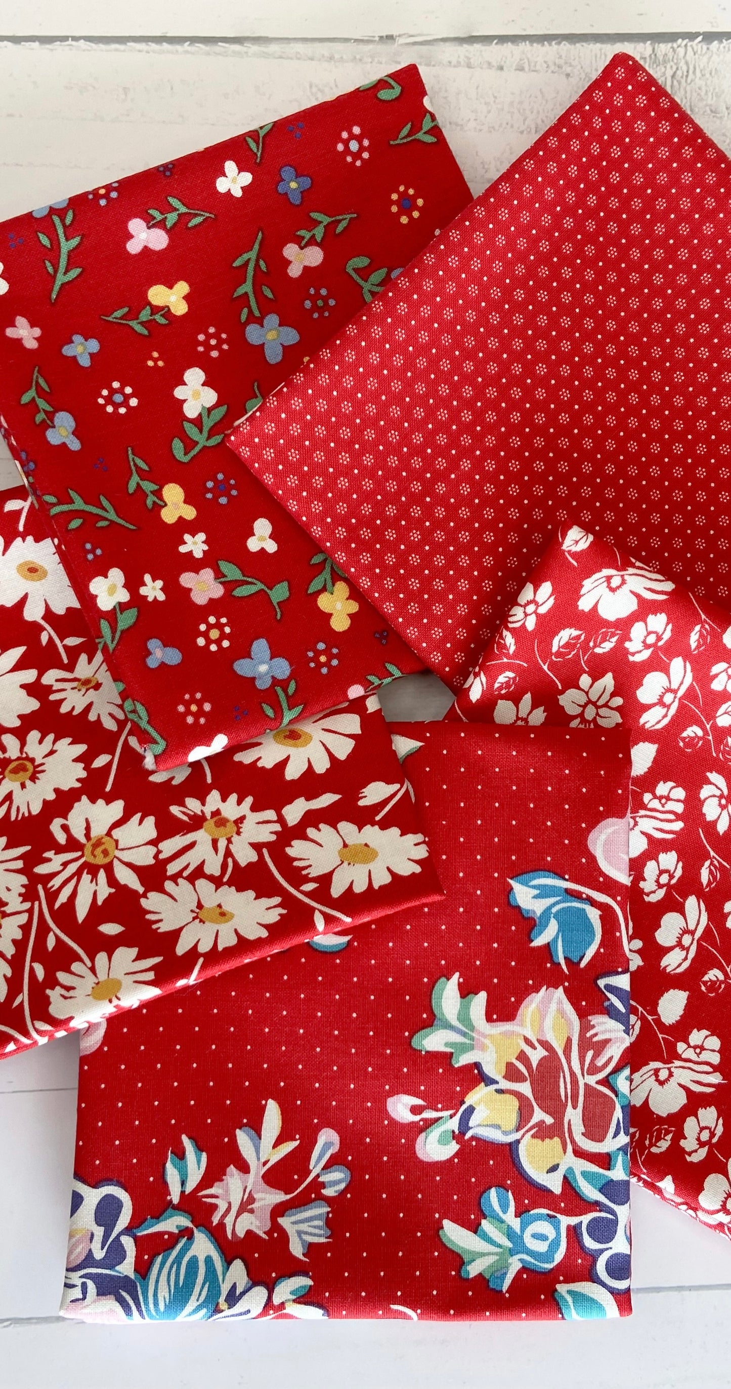 Always in Season by American Jane Fat 5 Red Fat Quarters