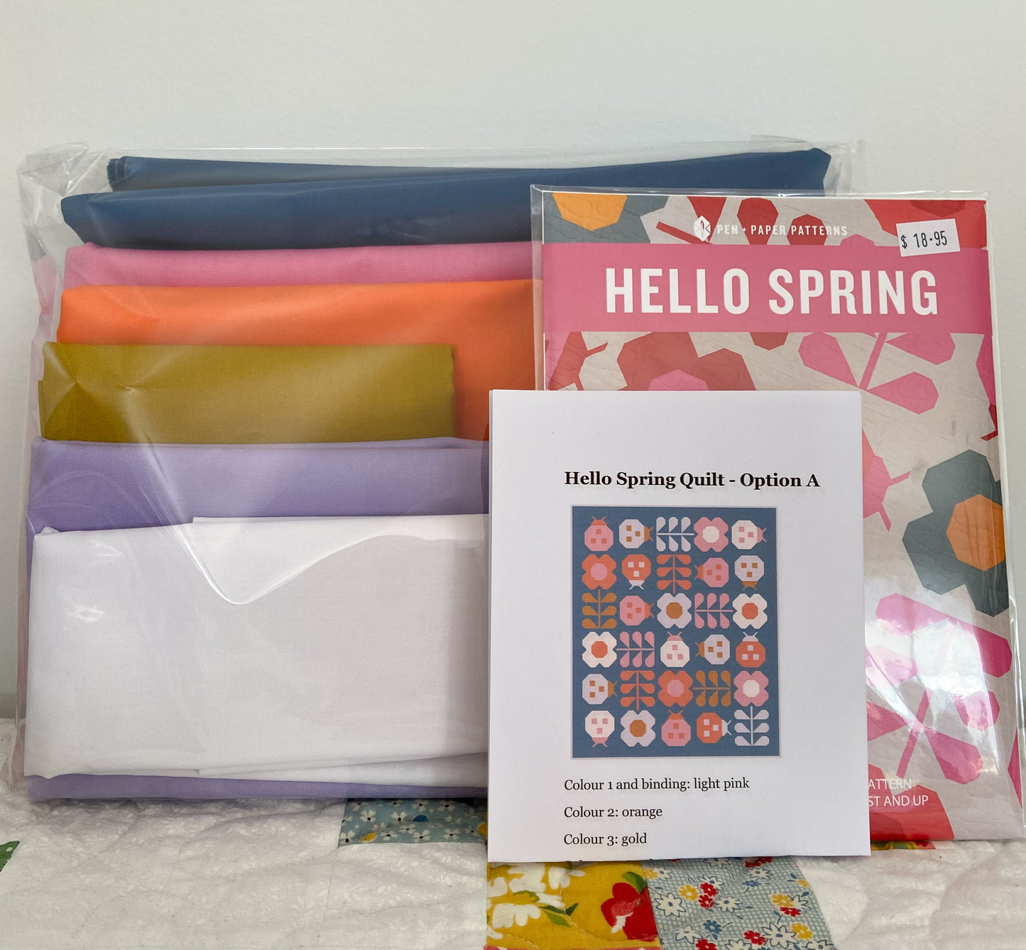 Hello Spring Quilt Kit Option A - Pen and Paper Patterns WITH PATTERN