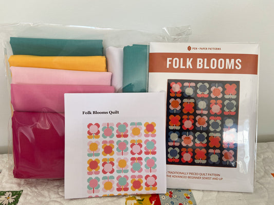 Folk Blooms Quilt Kit - Pen and Paper Patterns WITH PATTERN