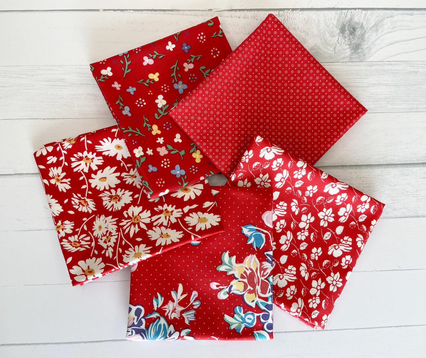 Always in Season by American Jane Fat 5 Red Fat Quarters