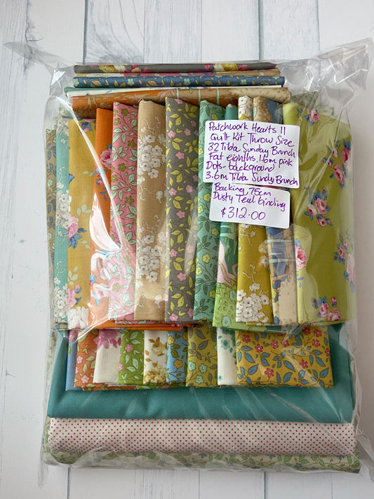 Patchwork Hearts II Quilt Kit complete including backing - Emily Dennis of Quilty Love DOES NOT INCLUDE PATTERN