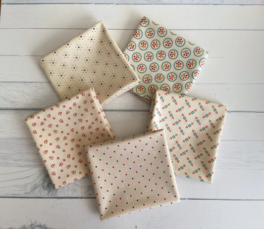 Lori Holt Americana Backgrounds Bundle of 5 Fat Quarters