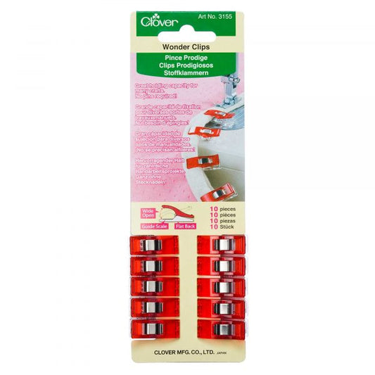 Clover Wonder Clips Pack of 10 Red