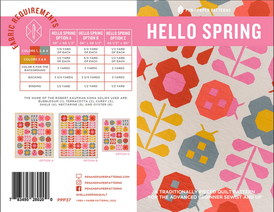 Pen + Paper Patterns Hello Spring Quilt Pattern