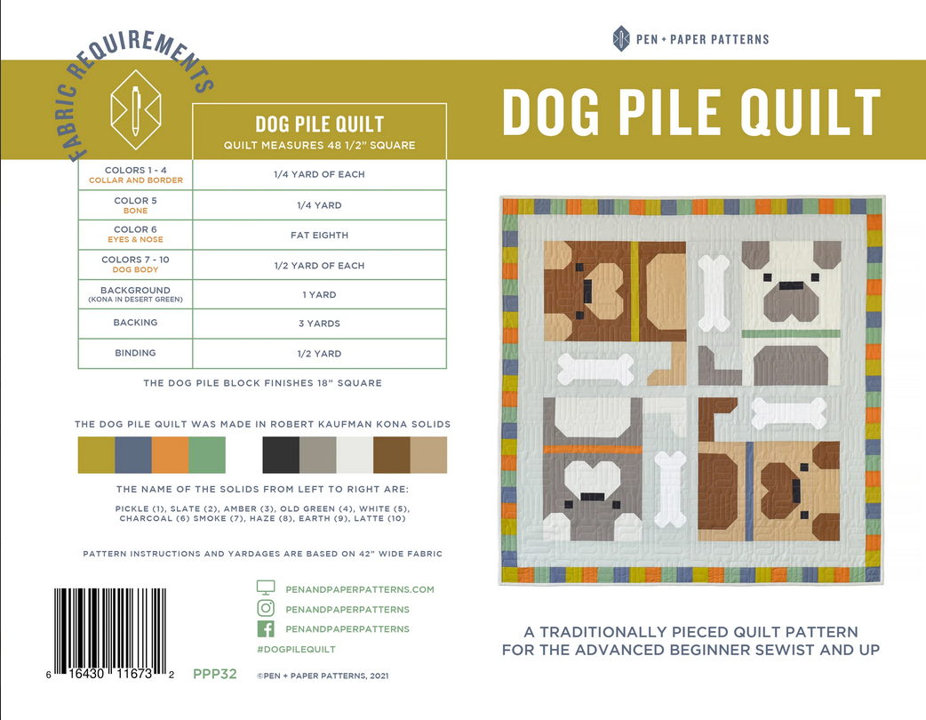 Pen + Paper Patterns Dog Pile Quilt