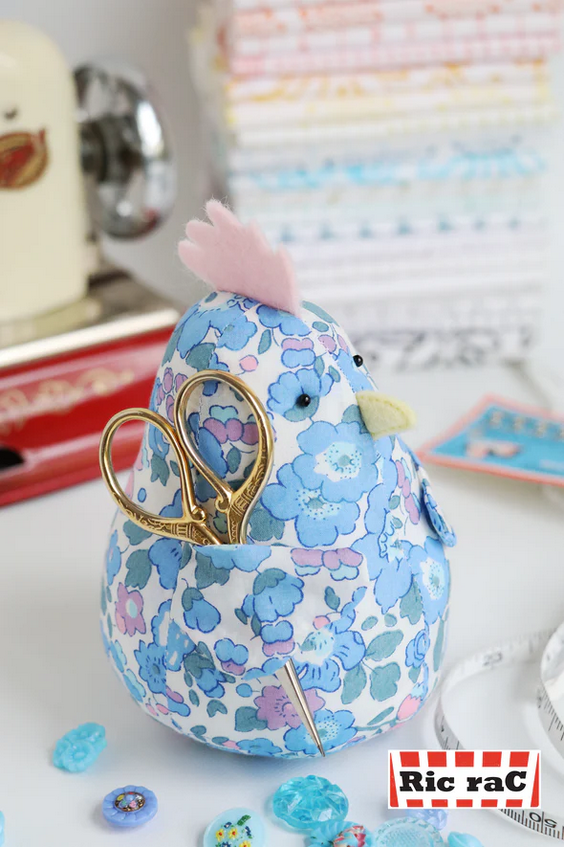 Chicken Caddy: Chicken Pincushion Softie Sewing Pattern by Jodie Carleton of RicRac