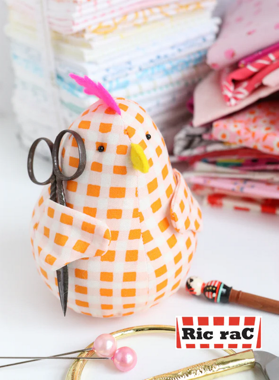 Chicken Caddy: Chicken Pincushion Softie Sewing Pattern by Jodie Carleton of RicRac