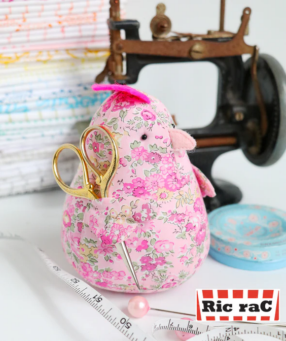 Chicken Caddy: Chicken Pincushion Softie Sewing Pattern by Jodie Carleton of RicRac