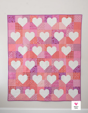 Patchwork Hearts II Paper Pattern by Quilty Love