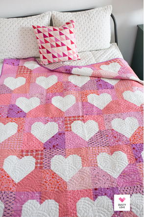 Patchwork Hearts II Paper Pattern by Quilty Love