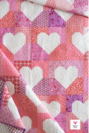 Patchwork Hearts II Paper Pattern by Quilty Love