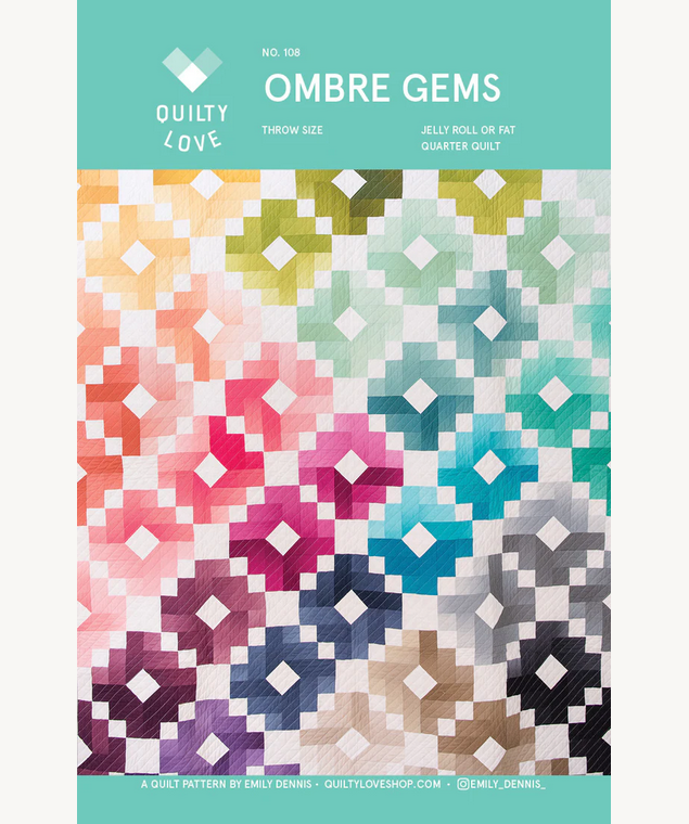 Ombre Gems Paper Pattern by Quilty Love