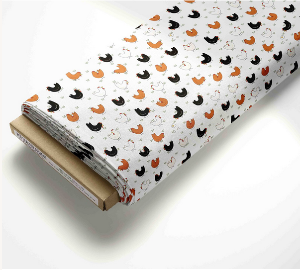 Chooks on White by Red Tractor Designs - 50cm increments