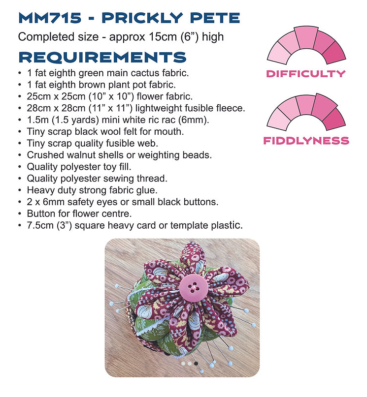 Prickly Pete Pincushion Pattern by Melly and Me
