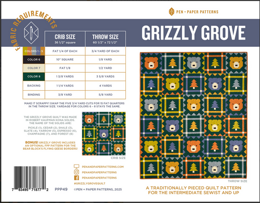 Pen + Paper Patterns Grizzly Grove Quilt Pattern