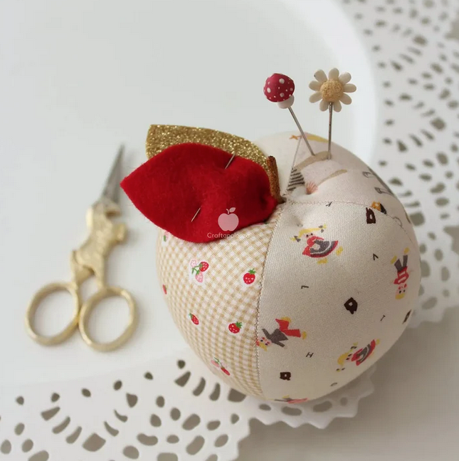 Apple Pincushion Pattern and Templates by Nic Vaughan - Craftapalooza Designs