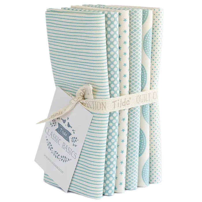 Tilda Classics Basics Light Blue Fat Quarter Bundle of 6 Fat Quarters